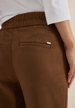 Cecil Velour Joggers in Cognac. 28&quot; Leg 38042