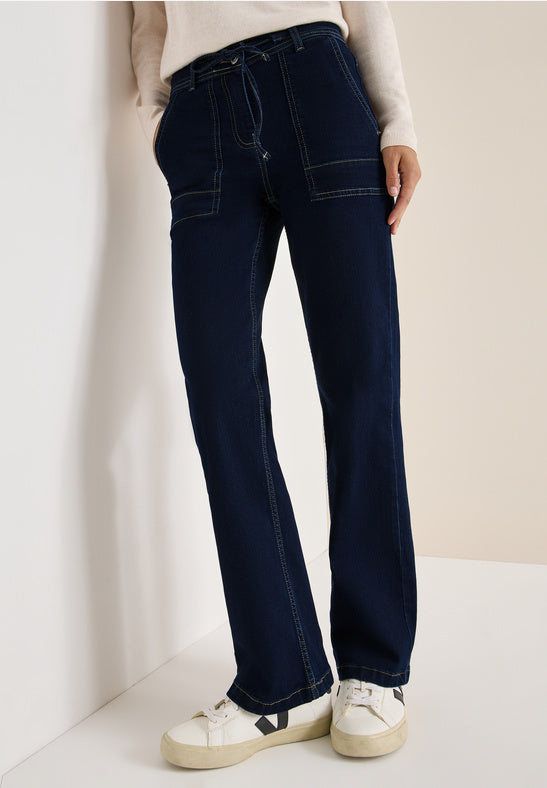 Cecil  Toronto High Waist Dark Wash Bootcut Jeans 30&quot; leg 380084