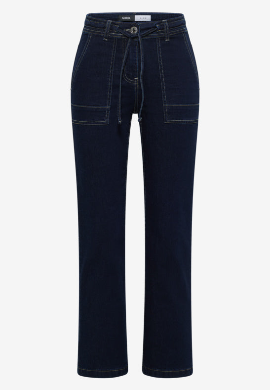 Cecil  Toronto High Waist Dark Wash Bootcut Jeans 30&quot; leg 380084