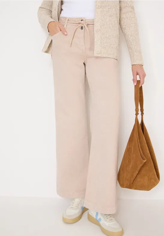 Cecil straight leg High Rise Jeans in Ecru 380085