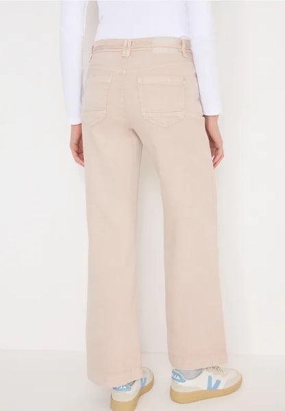 Cecil straight leg High Rise Jeans in Ecru 380085