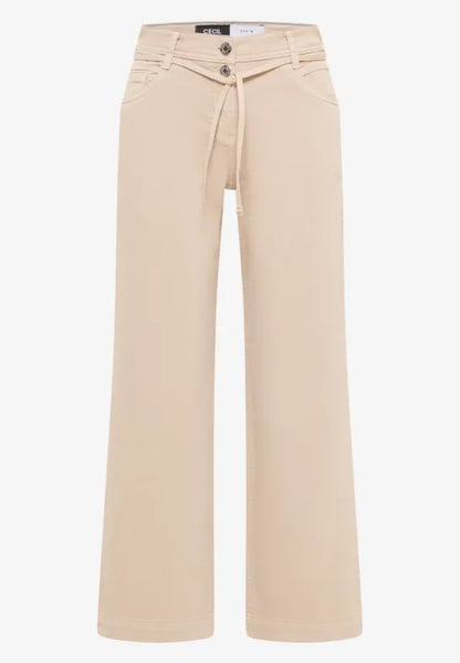 Cecil straight leg High Rise Jeans in Ecru 380085