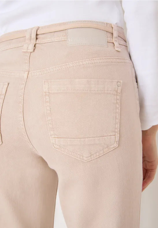 Cecil straight leg High Rise Jeans in Ecru 380085