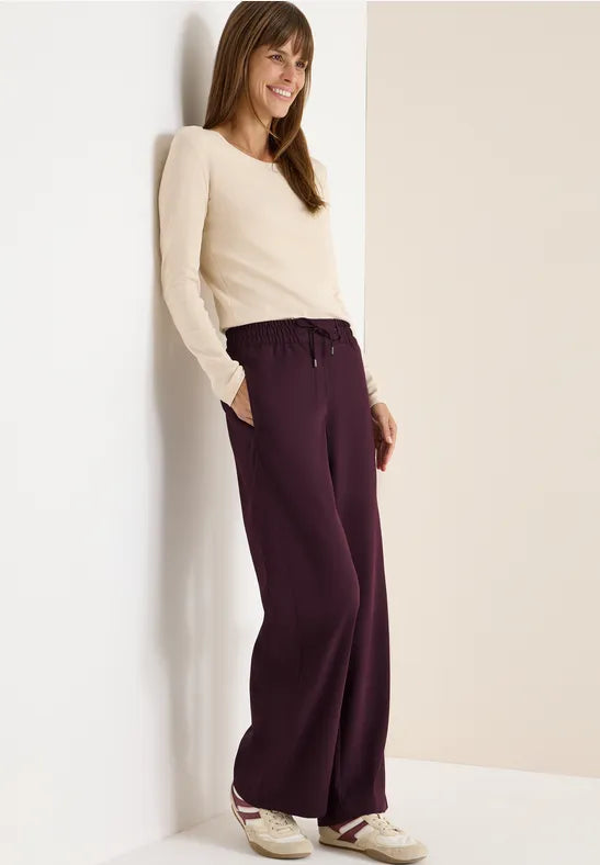Cecil Relaxed trousers in Eggplant red   30&quot; leg 380093