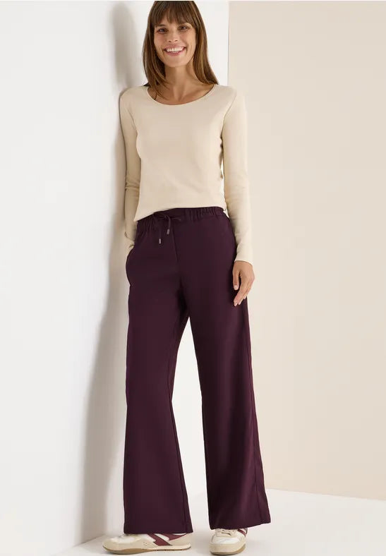 Cecil Relaxed trousers in Eggplant red   30&quot; leg 380093