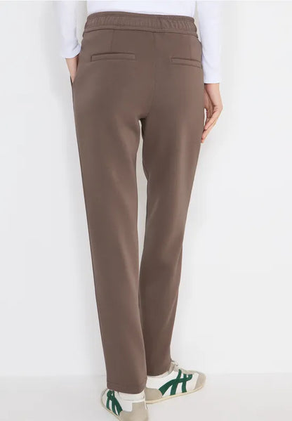 Cecil Tracy Trousers with elasticated waist in Navy or Taupe 30" leg   380550