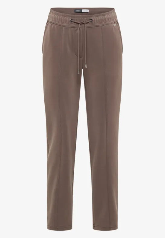Cecil Tracy Trousers with elasticated waist in Navy or Taupe 30" leg   380550