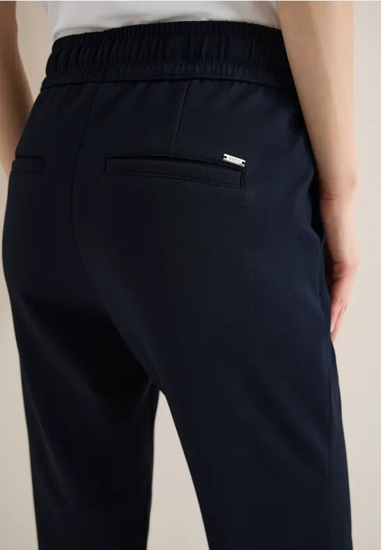 Cecil Tracey Soft Jersey Joggers in Navy 30" leg 380592