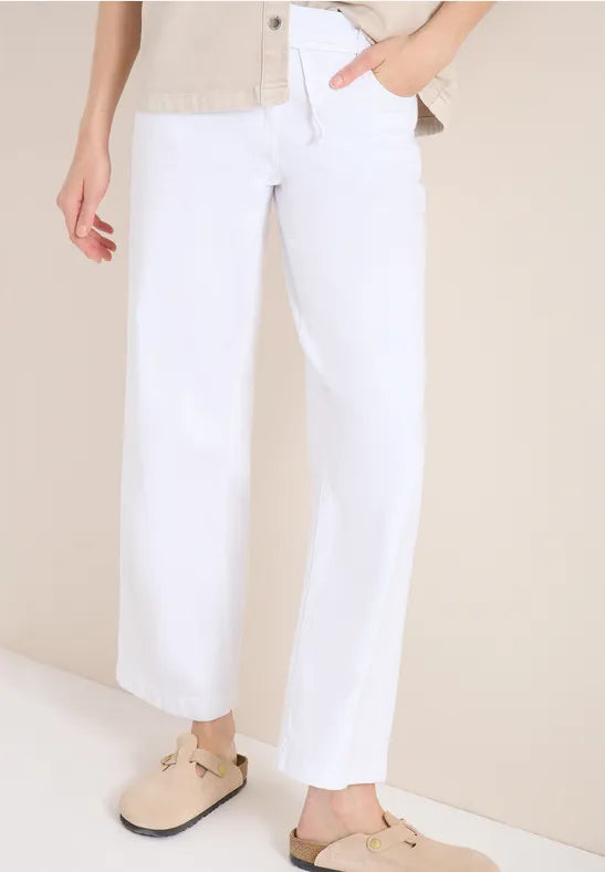 Cecil  High waist 28" wide leg jeans in White  380672