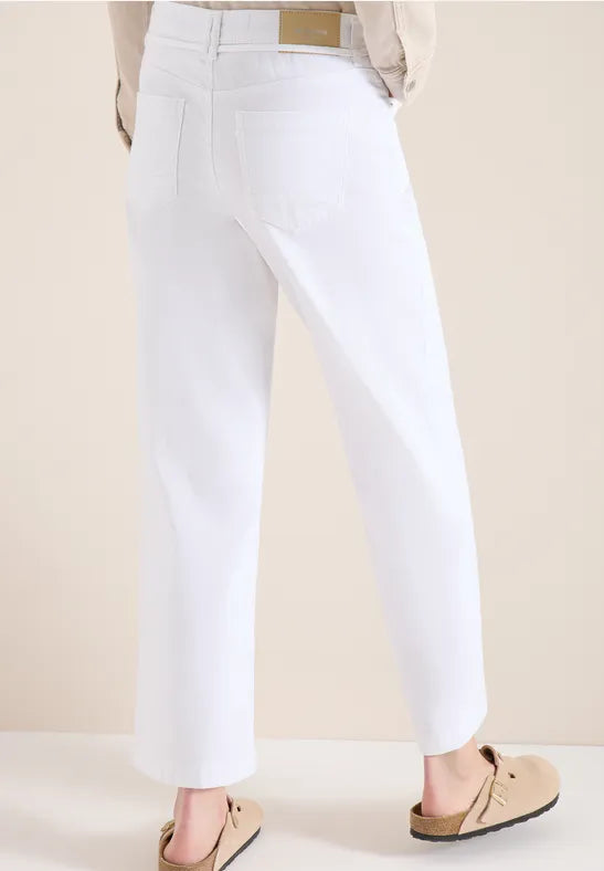 Cecil  High waist 28" wide leg jeans in White  380672
