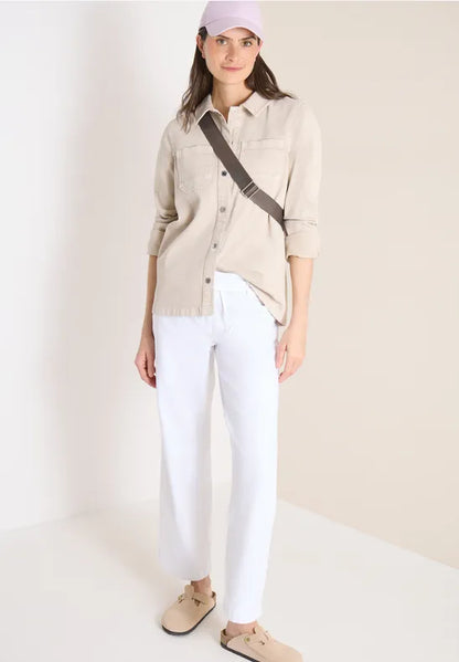 Cecil  High waist 28" wide leg jeans in White  380672