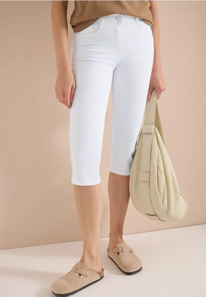 Cecil high waist white capri jeans 380957