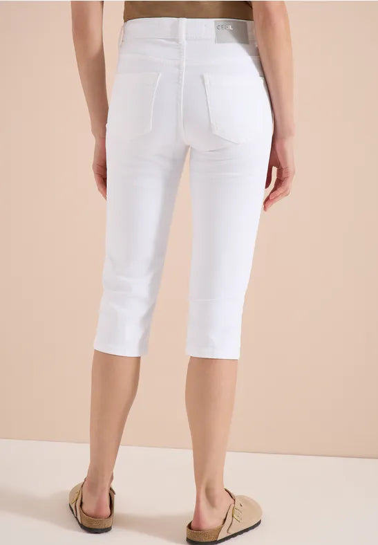 Cecil high waist white capri jeans 380957