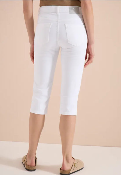 Cecil high waist white capri jeans 380957