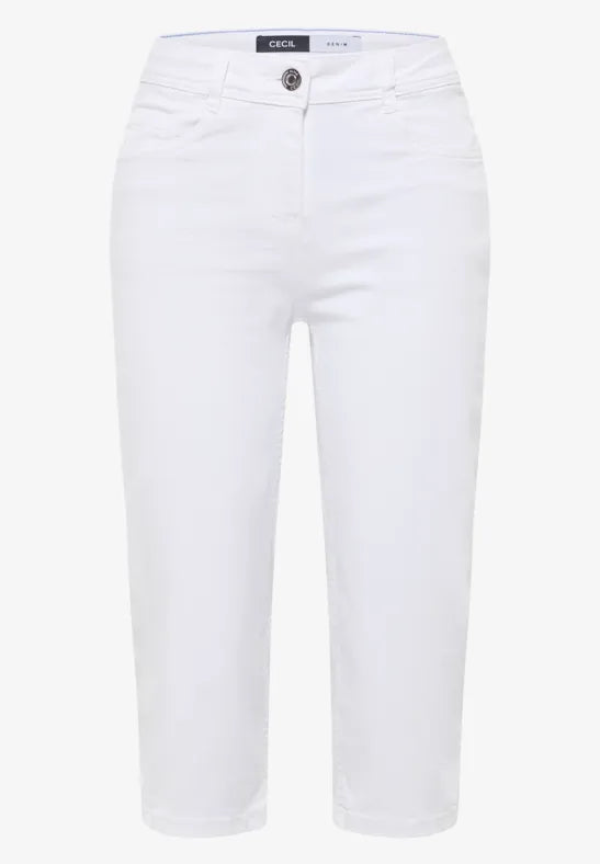 Cecil high waist white capri jeans 380957