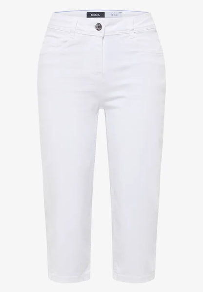 Cecil high waist white capri jeans 380957