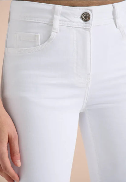 Cecil high waist white capri jeans 380957