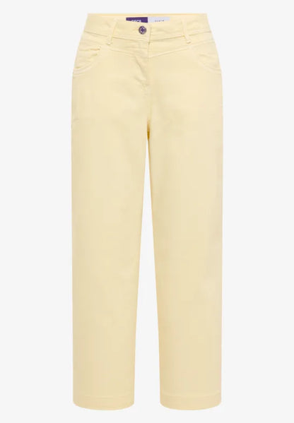 Cecil High Waist wide leg Jeans in Buttermilk lemon 280964