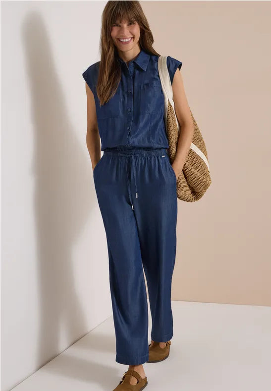 Cecil Denim Look jumpsuit in soft light tencel fabric 381347
