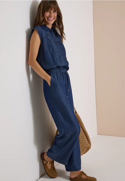 Cecil Denim Look jumpsuit in soft light tencel fabric 381347