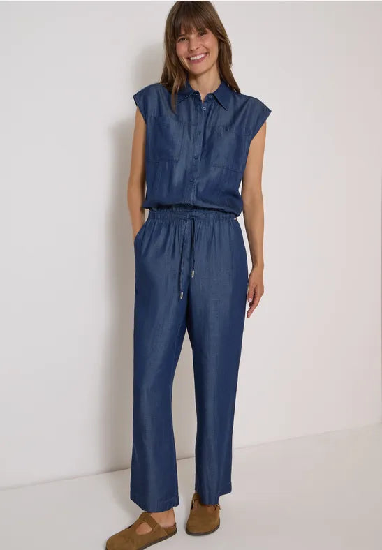 Cecil Denim Look jumpsuit in soft light tencel fabric 381347