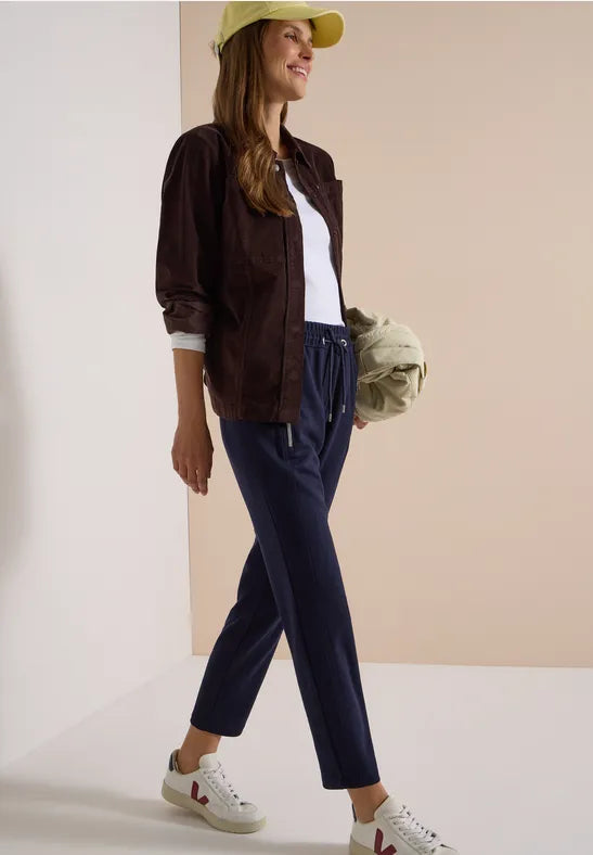 Cecil Tracey Joggers in navy with Zip pockets and 28" Leg 381386