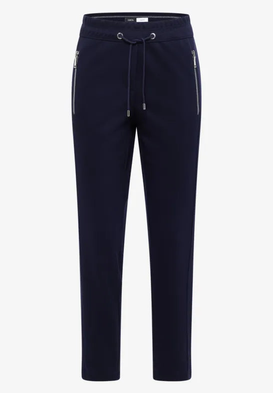 Cecil Tracey Joggers in navy with Zip pockets and 28" Leg 381386