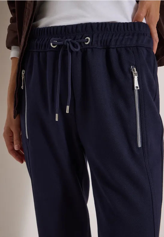 Cecil Tracey Joggers in navy with Zip pockets and 28" Leg 381386