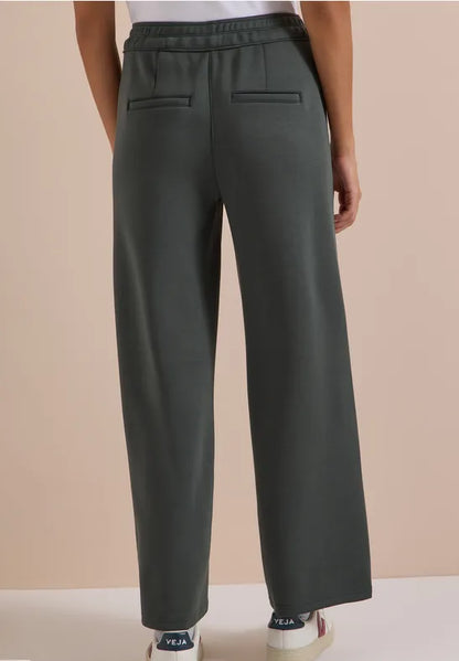 Cecil Olive Green Silk touch Jersey Trousers in 28" Leg 381391