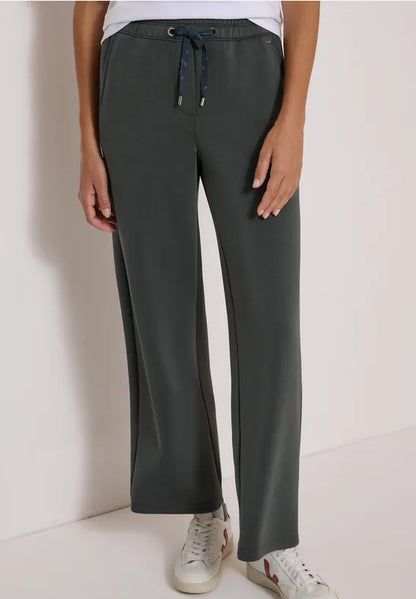 Cecil Olive Green Silk touch Jersey Trousers in 28" Leg 381391