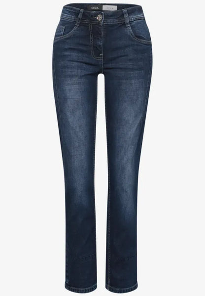 Cecil Mid waist straight leg jeans in a casual fit  30" leg 381566