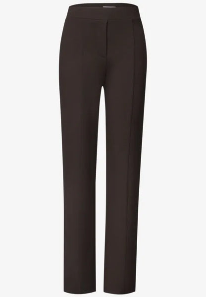 Cecil Pull On High waist bootcut trousers in a slim fit 30" Leg Brown