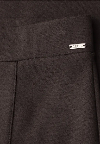 Cecil Pull On High waist bootcut trousers in a slim fit 30" Leg Brown