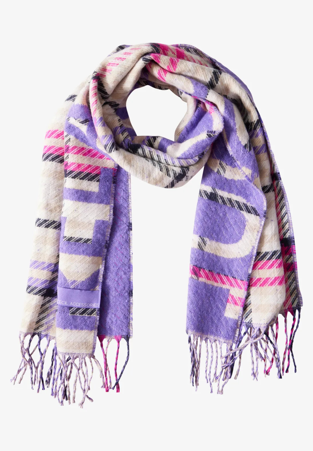 Cecil cosy double side scarf in Lilac print