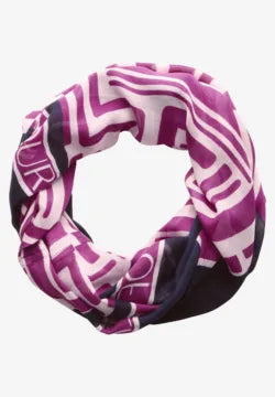 Cecil cotton feel print loop scarf in pink and navy 572783