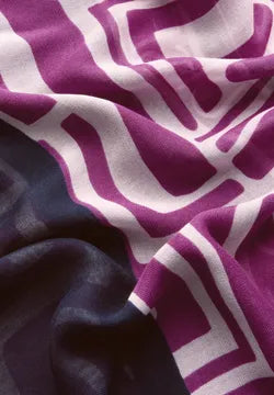 Cecil cotton feel print loop scarf in pink and navy 572783