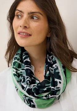 Cecil print loop scarf. Green or Blue 575876