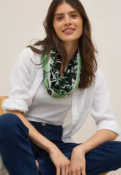 Cecil print loop scarf. Green or Blue 575876