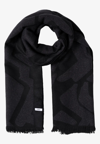 Cecil Black Knit scarf with gorgeous Lurex shimmer  572980