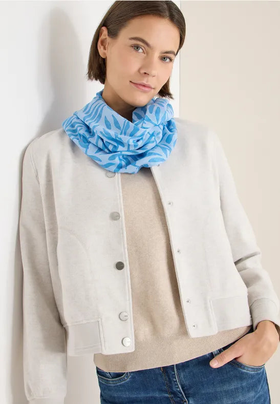 Cecil Cotton feel  Loop scarf in Fountain Blue Print 573044