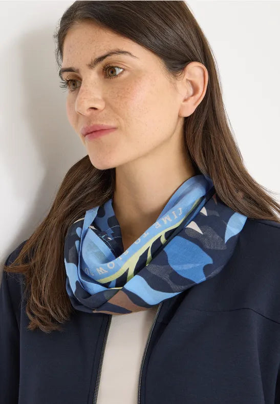Cecil Navy Print  Cotton loop scarf  573046