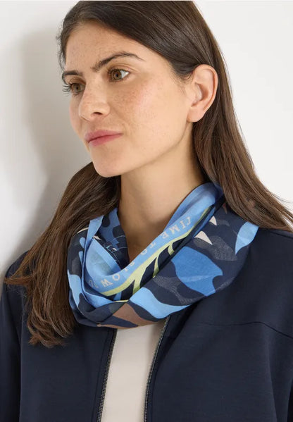 Cecil Navy Print  Cotton loop scarf  573046