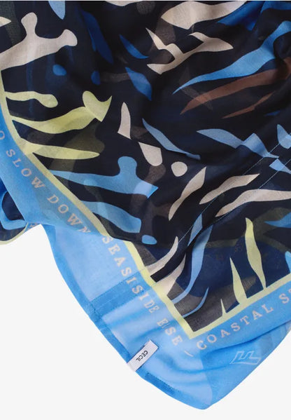 Cecil Navy Print  Cotton loop scarf  573046
