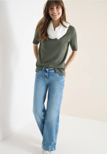 Cecil Plain White Lightweight loop scarf 573063