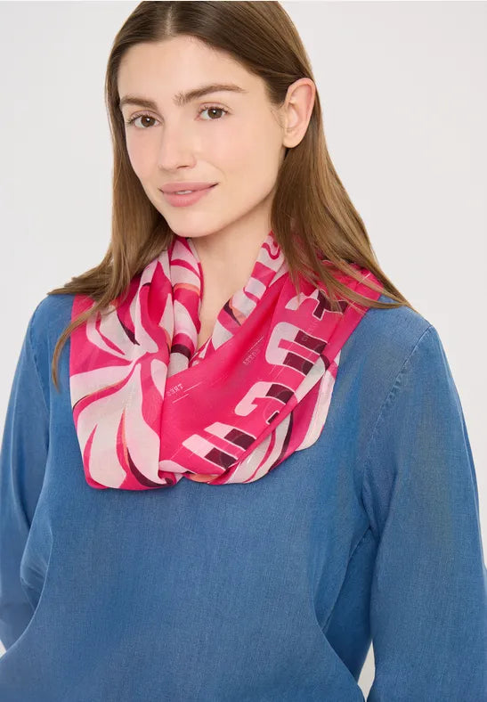 Cecil Pink Print Loop Scarf with Foil details 573085