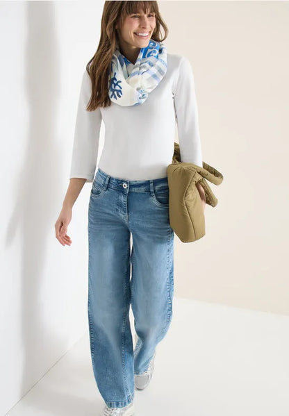 Cecil Stripe Cotton Loop scarf in Pink or Blue 573114