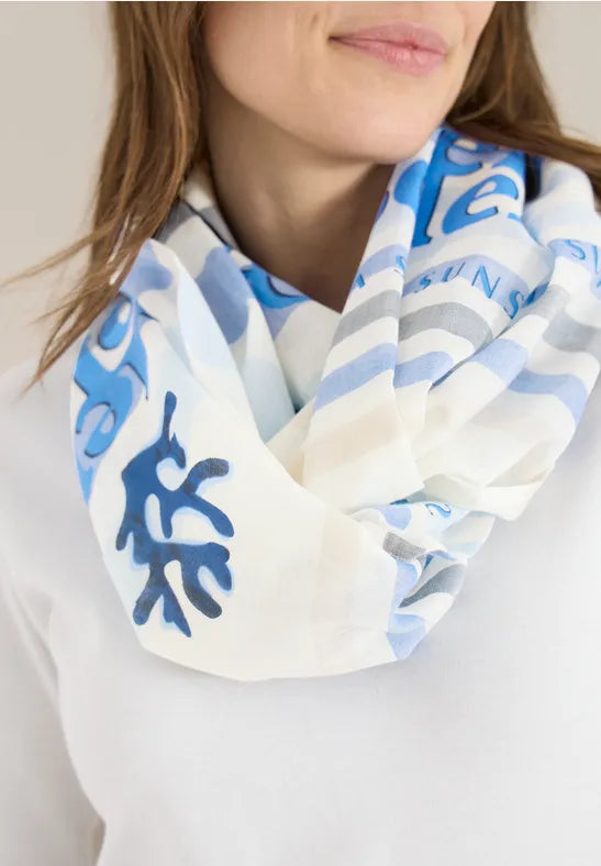 Cecil Stripe Cotton Loop scarf in Pink or Blue 573114