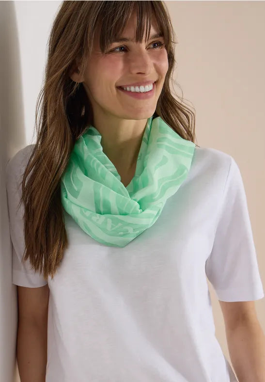 Cecil Plain colour Loop scarf in burnout look 573130