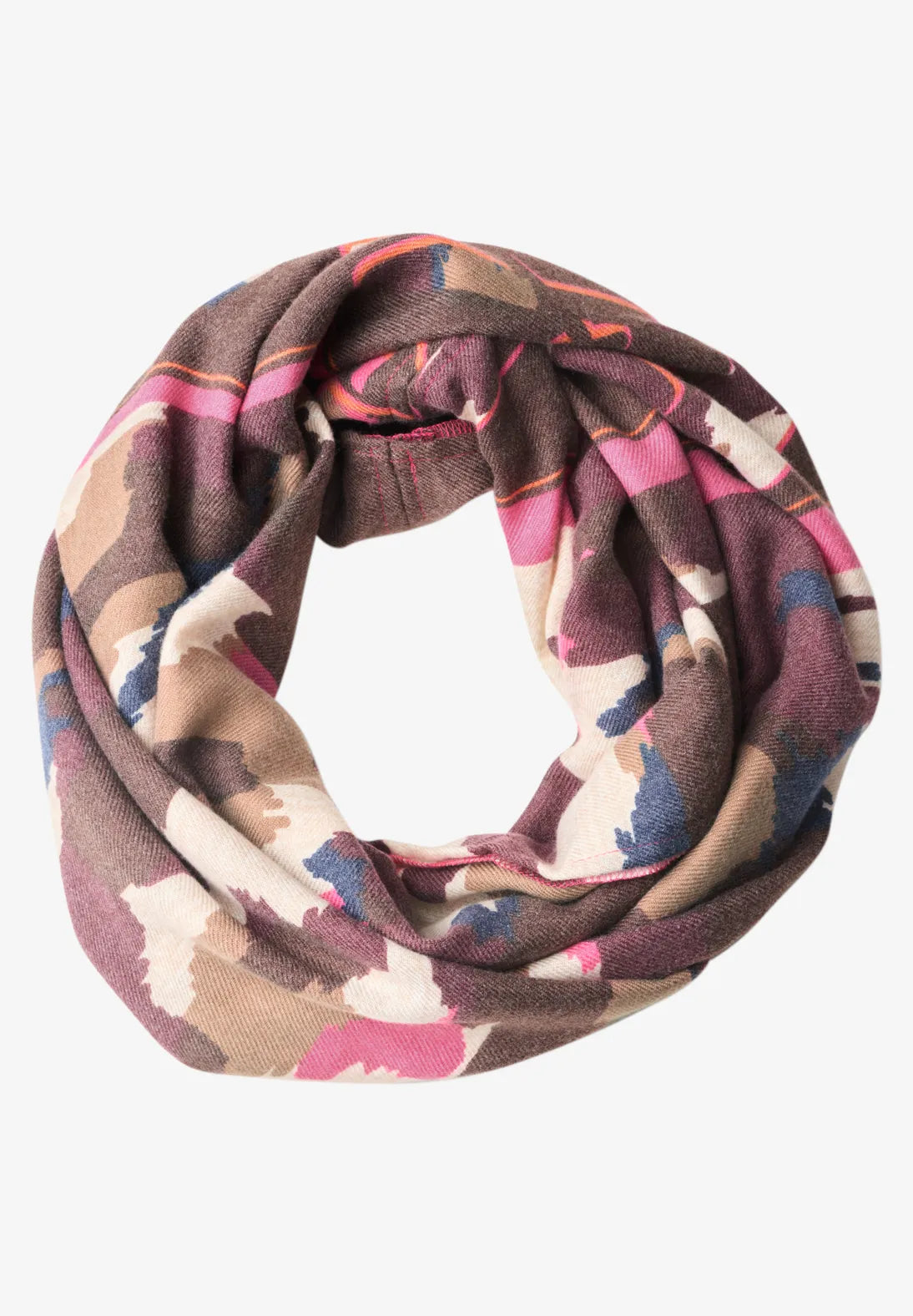 Cecil Cozy feel Loop Scarf in Brown Print 573314