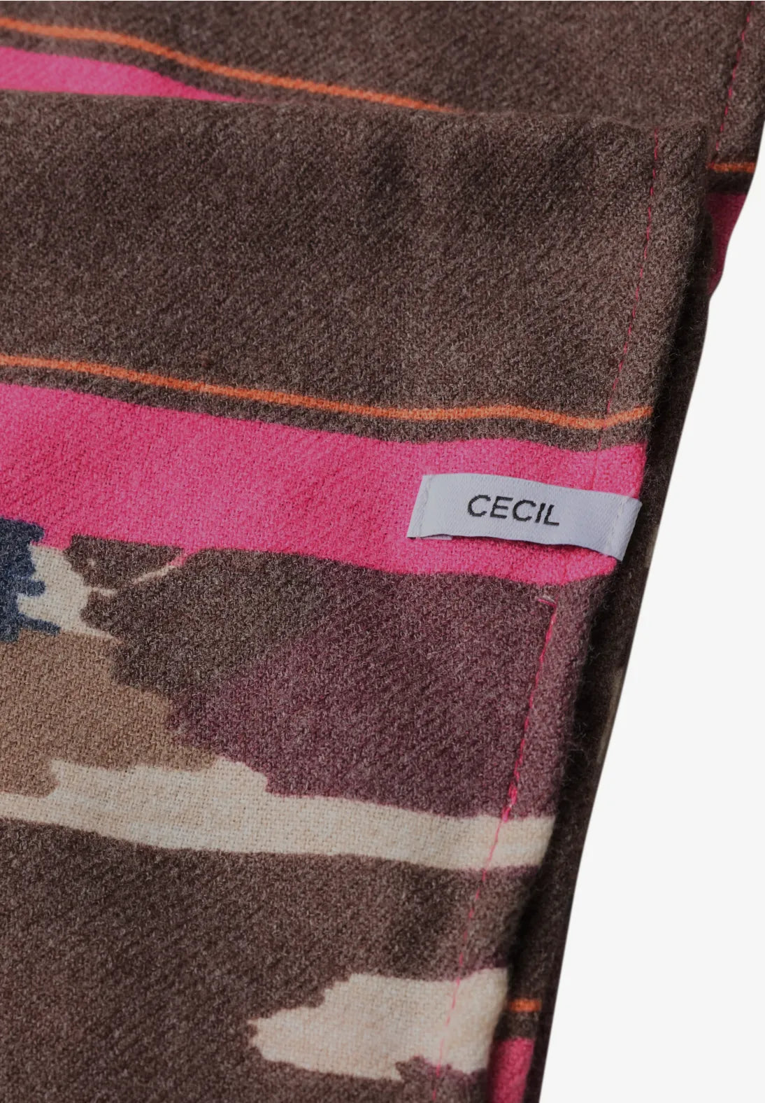 Cecil Cozy feel Loop Scarf in Brown Print 573314
